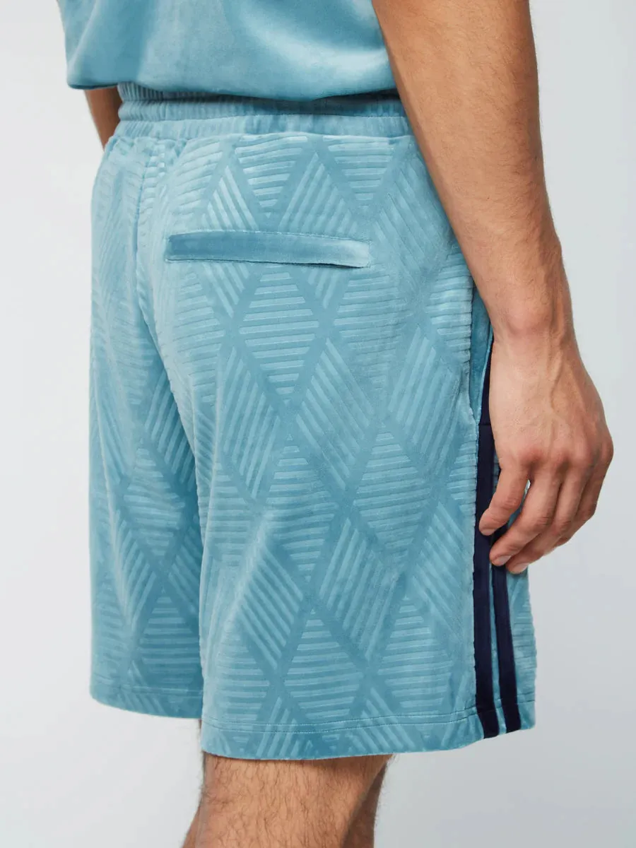 Sergio Tacchini Debossed Damarindo Velour T-Shirt and Short Set
