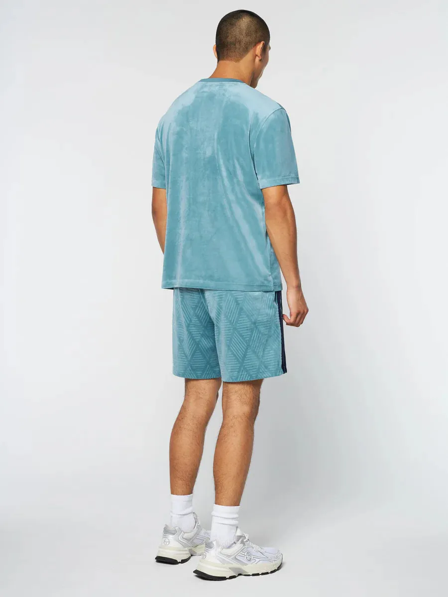 Sergio Tacchini Debossed Damarindo Velour T-Shirt and Short Set