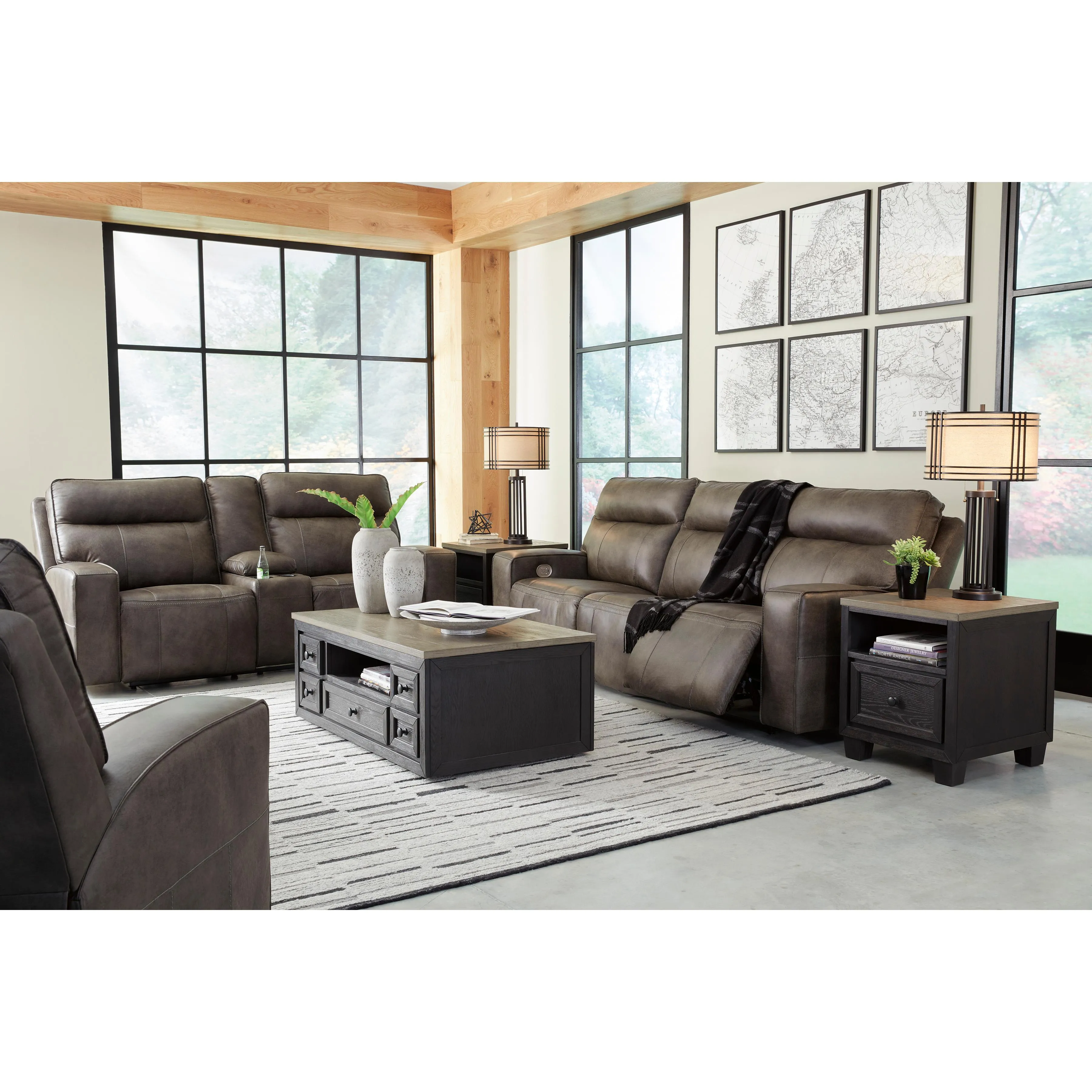Signature Design by Ashley Game Plan Power Leather Recliner U1520582