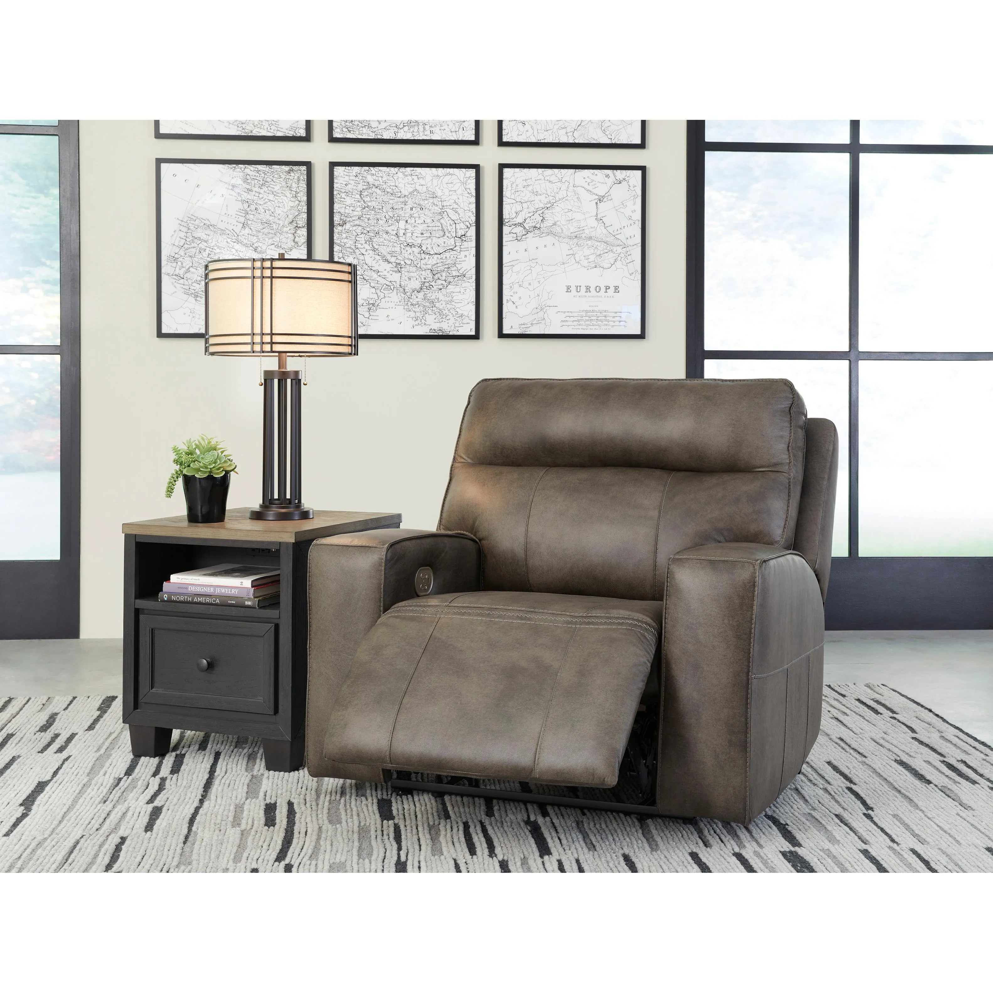 Signature Design by Ashley Game Plan Power Leather Recliner U1520582