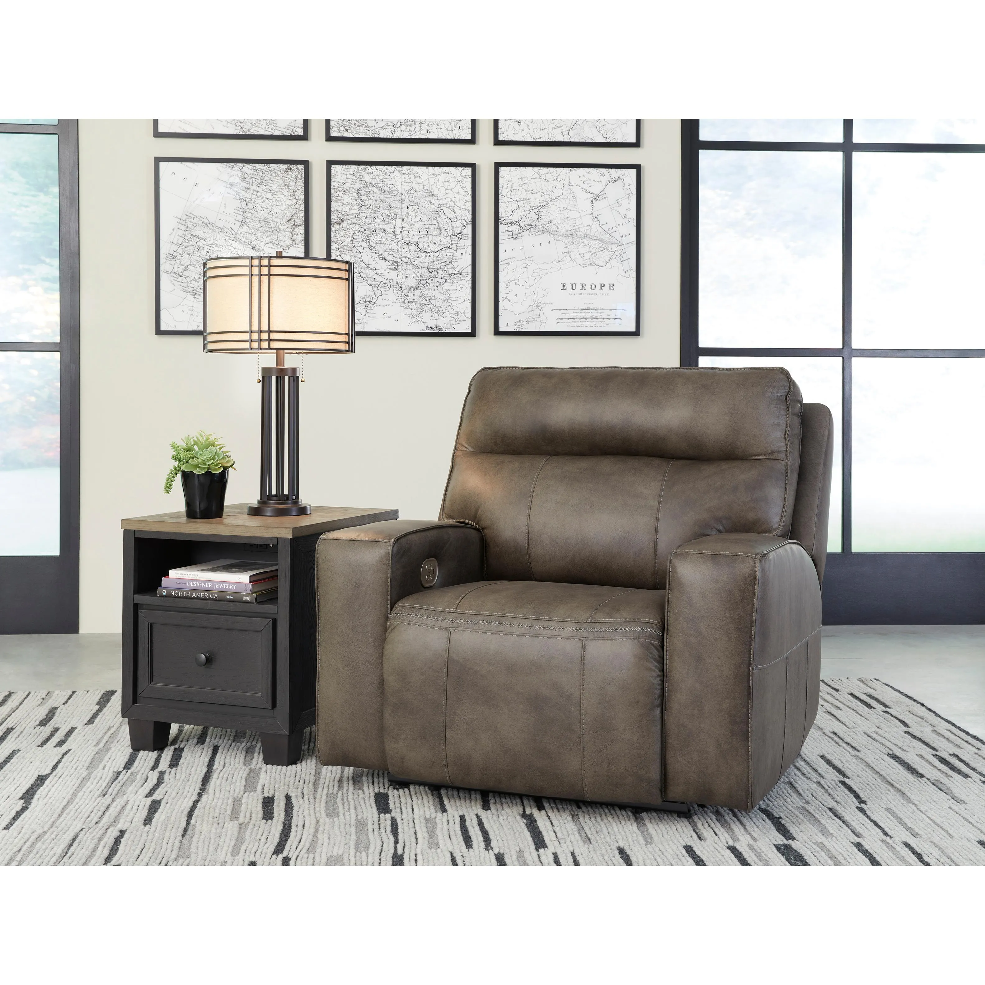 Signature Design by Ashley Game Plan Power Leather Recliner U1520582
