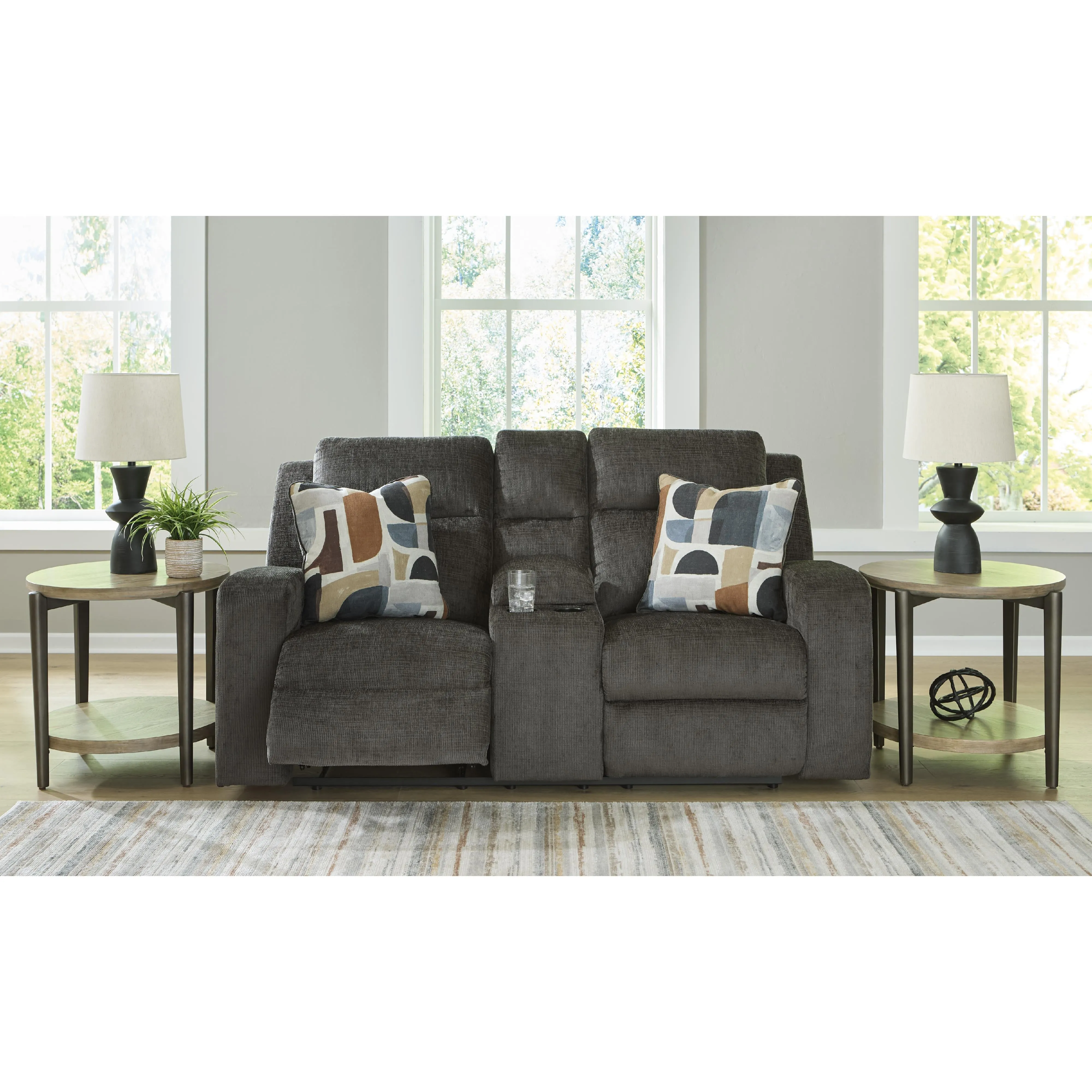 Signature Design by Ashley Kanlow Reclining Fabric Loveseat with Console 3860794
