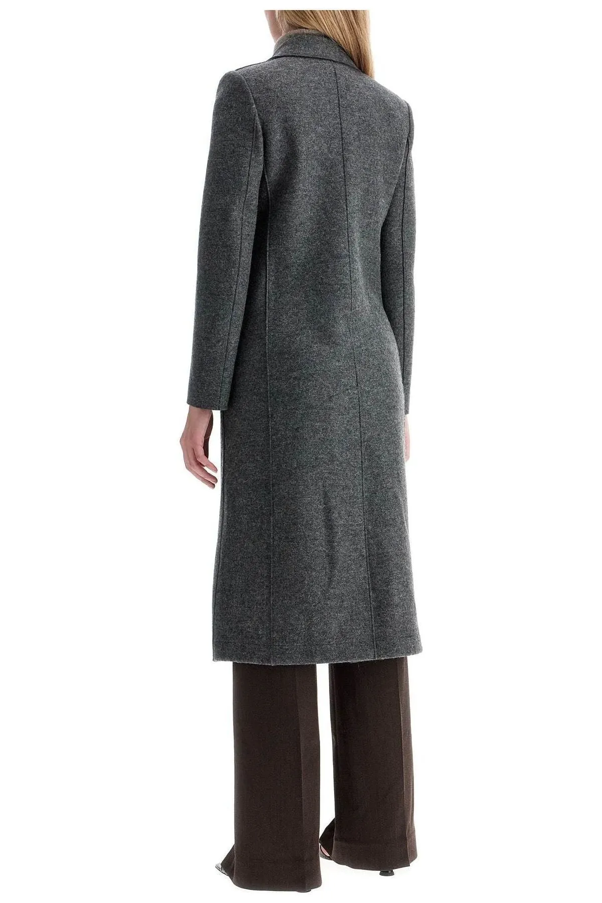 SINGLE-BREASTED COAT IN PRESSED WOOL