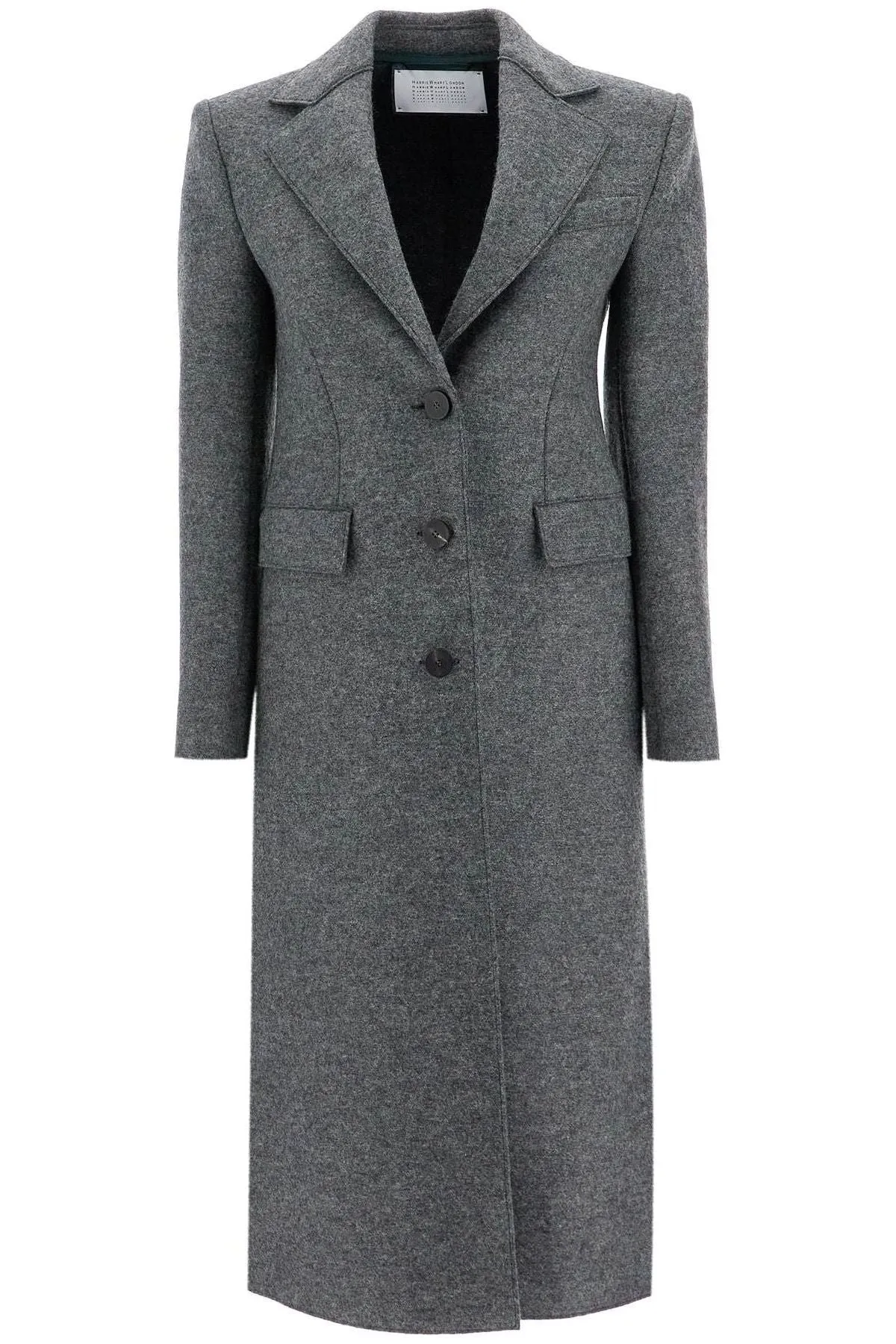 SINGLE-BREASTED COAT IN PRESSED WOOL