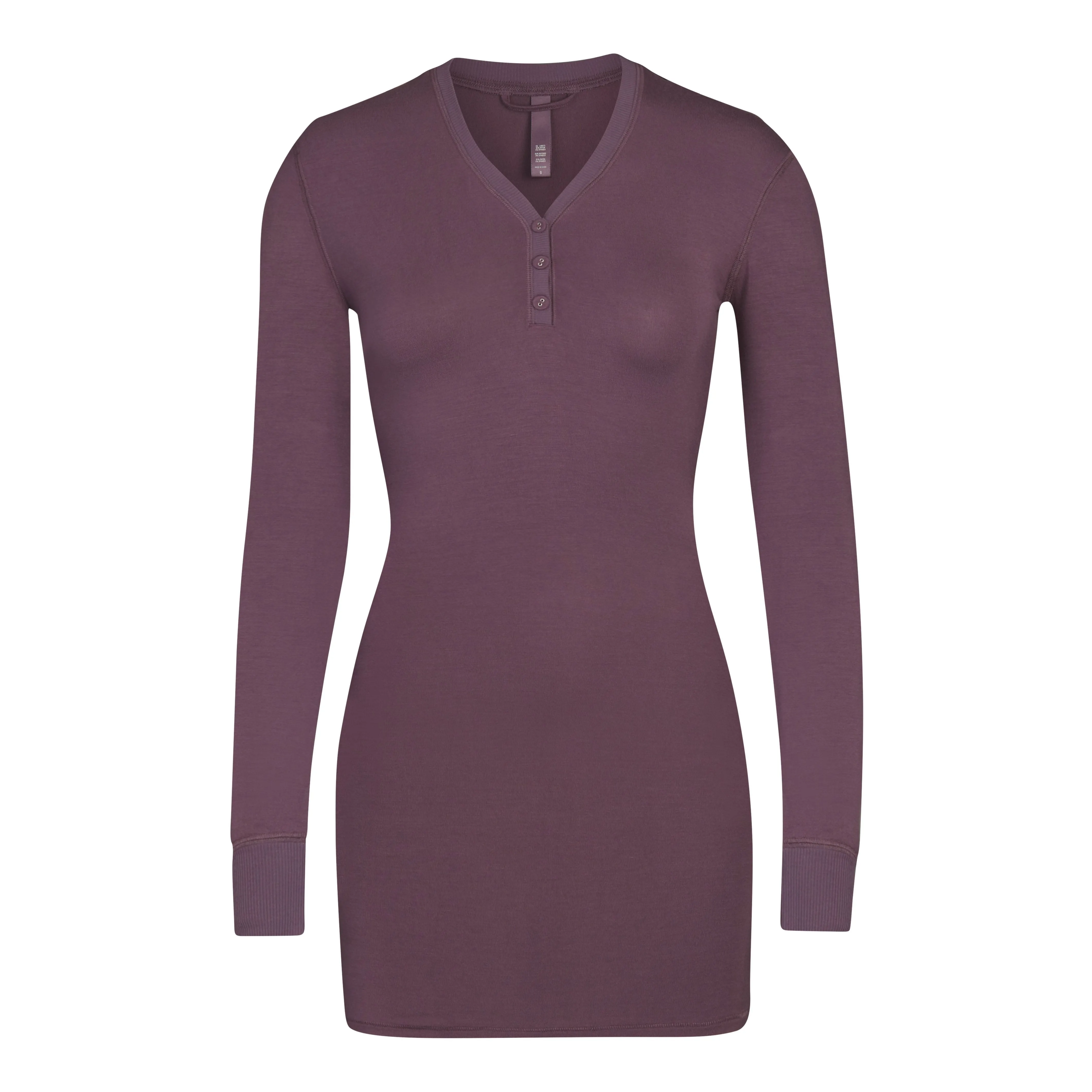 SLEEP HENLEY DRESS | PLUM
