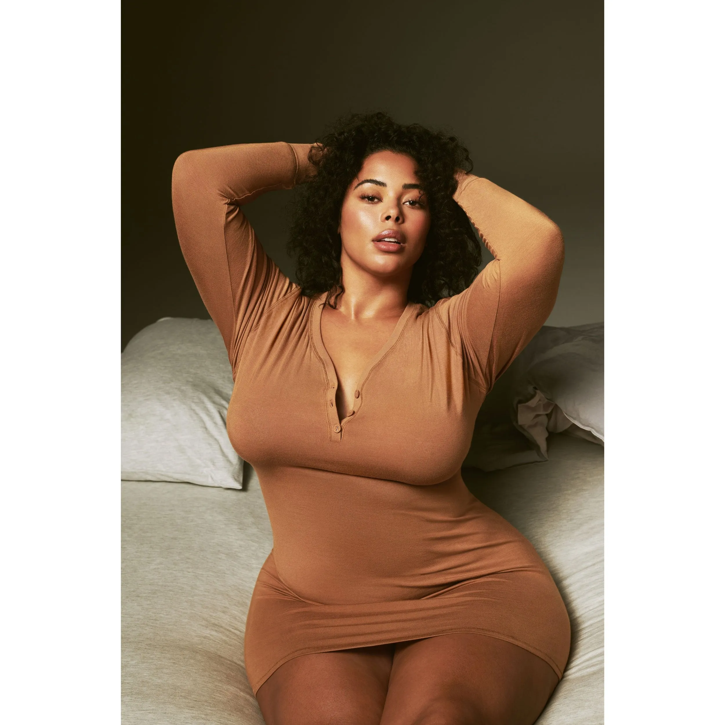 SLEEP HENLEY DRESS | PLUM