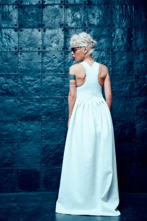 Sleeveless White Maxi Dress