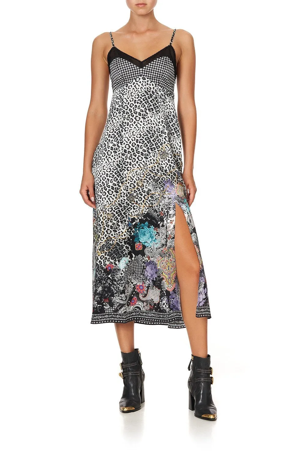 SLIP DRESS WITH FRONT SPLITS SID THE KID