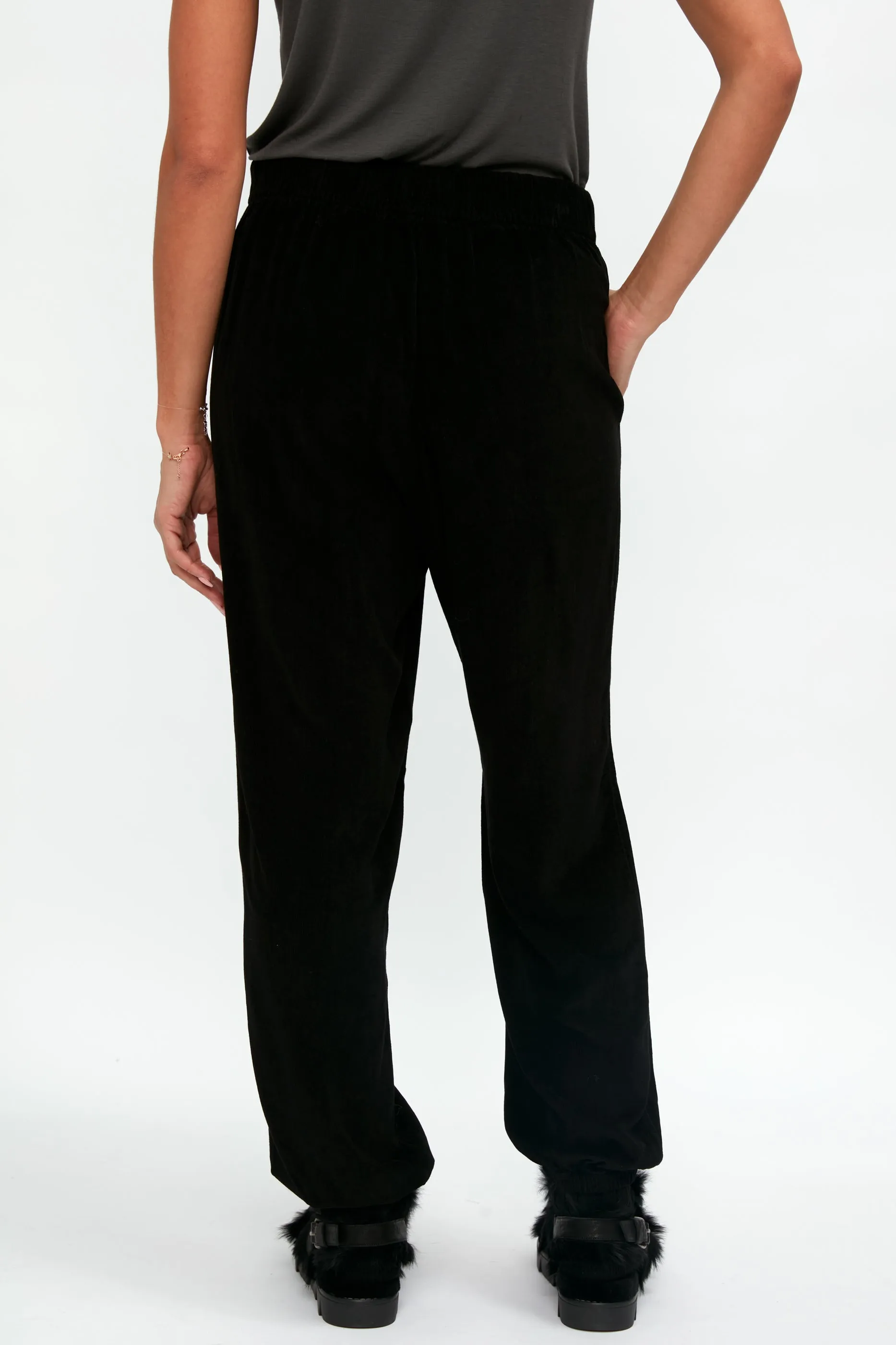 Slouchy Track Pant in Black