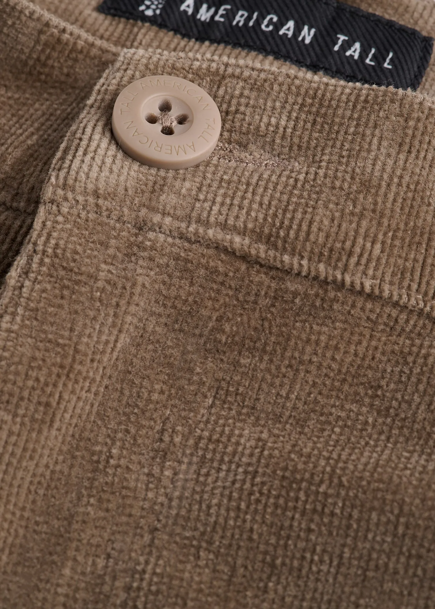 STRAIGHT-LEG Stretch Corduroy Pants for Tall Men in Dark Sand