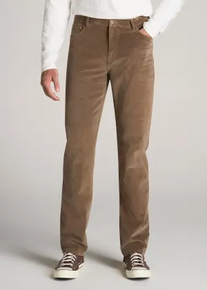 STRAIGHT-LEG Stretch Corduroy Pants for Tall Men in Dark Sand