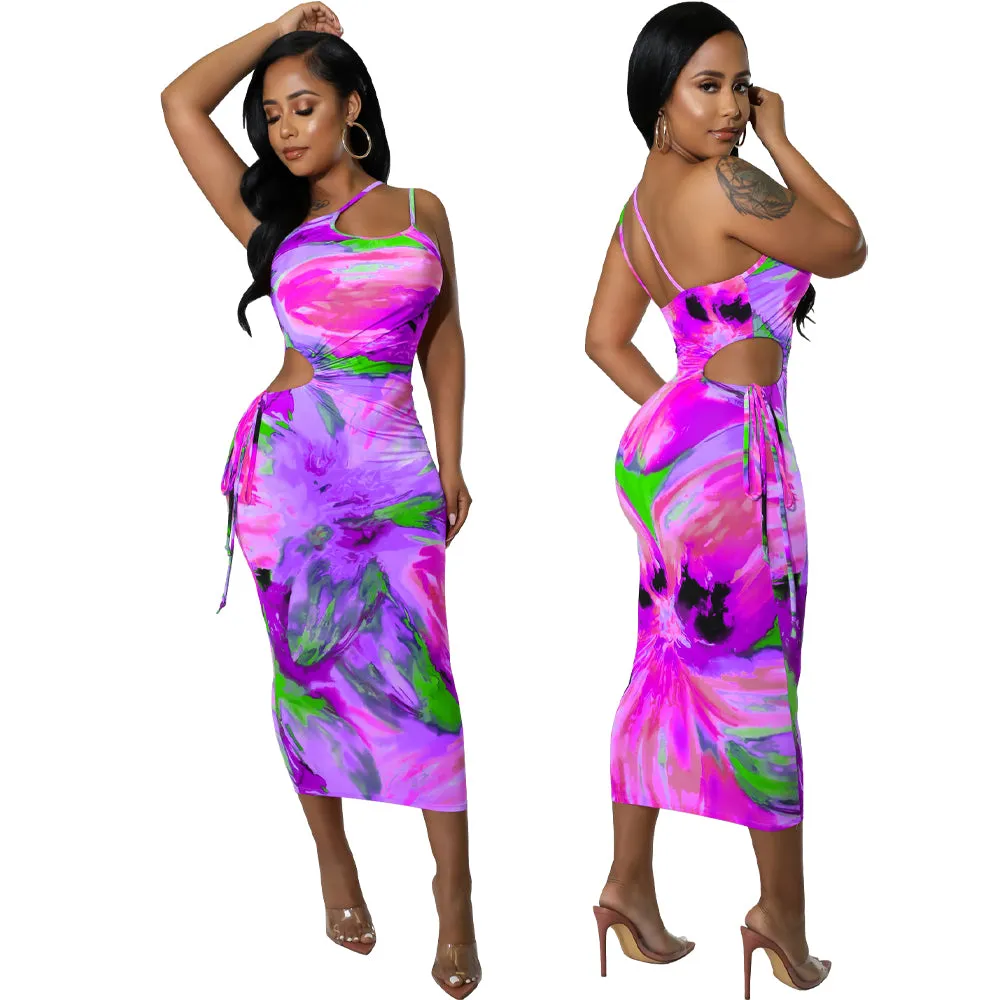 Summer Hip-Tight Floral Dress - Culture Heaven Special