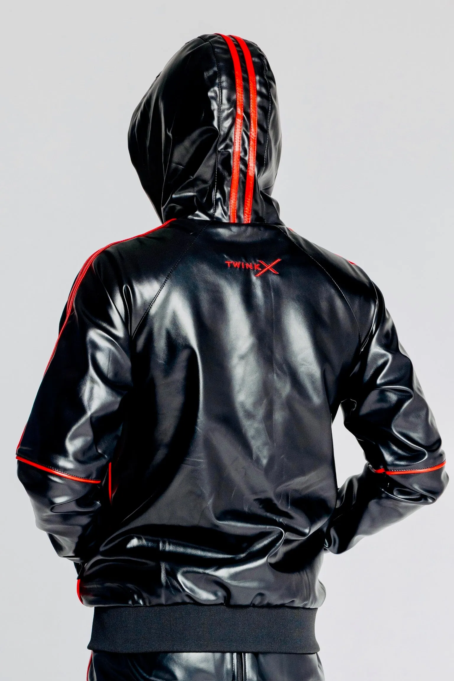 superhero jacket I black/red I vegan leather