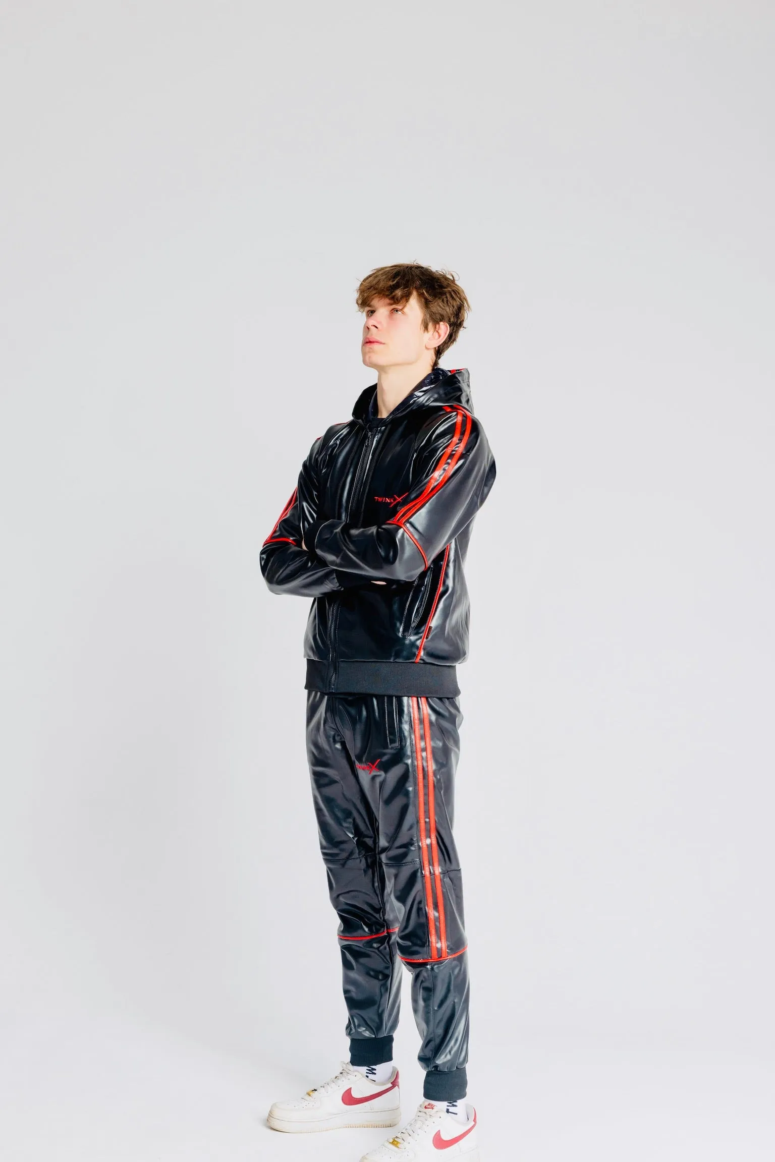 superhero jacket I black/red I vegan leather