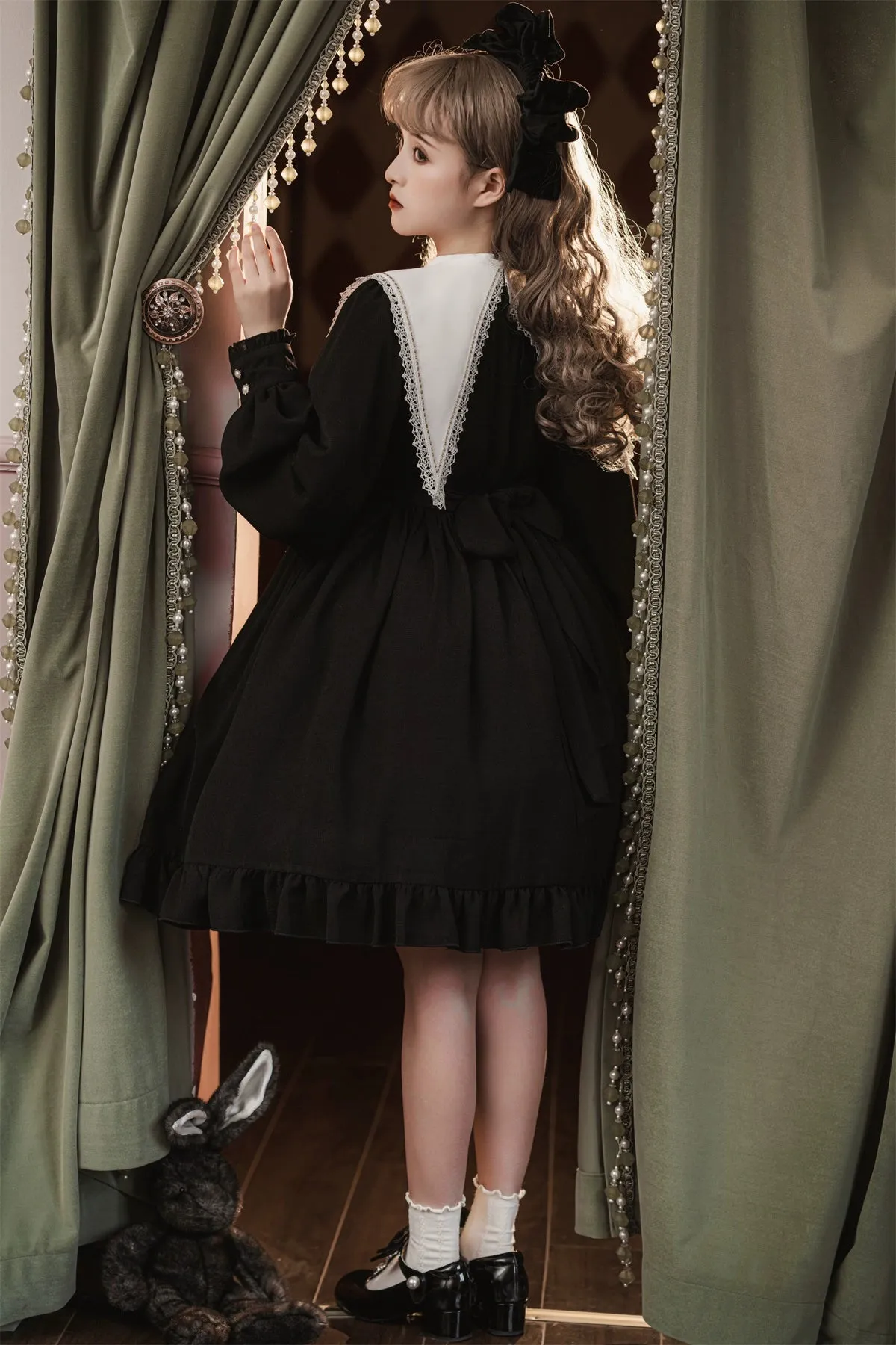 Sweet Date~Gothic Lolita Dress Black Nun OP for Halloween