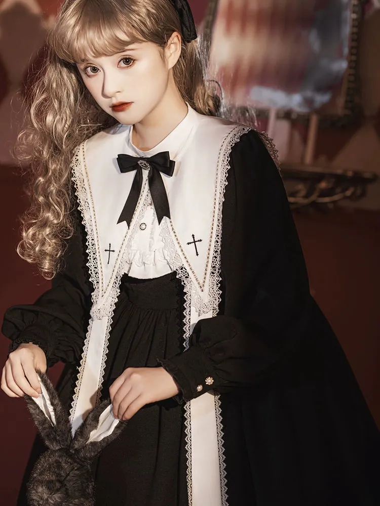 Sweet Date~Gothic Lolita Dress Black Nun OP for Halloween