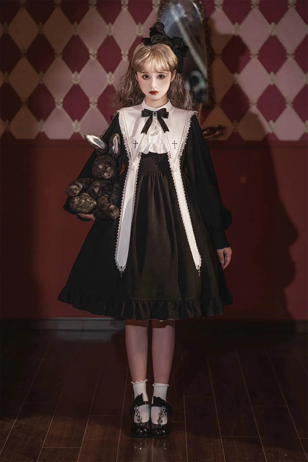 Sweet Date~Gothic Lolita Dress Black Nun OP for Halloween
