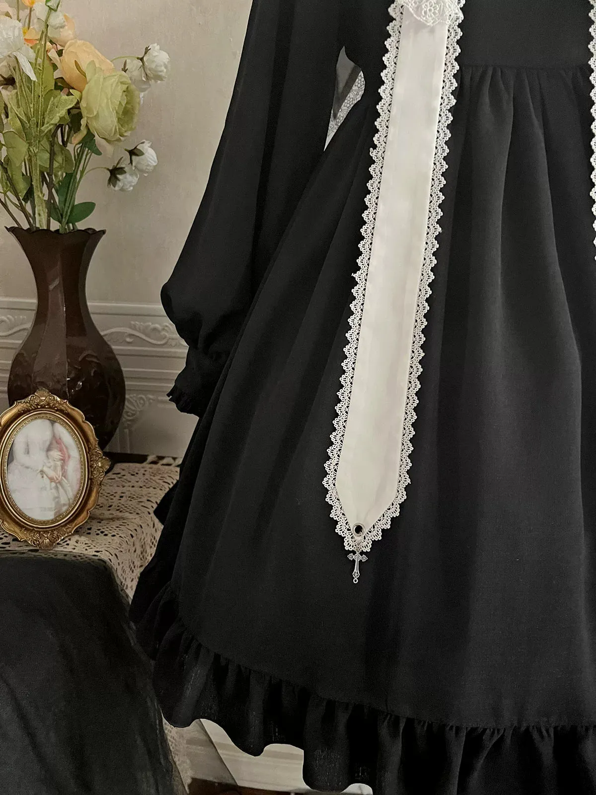 Sweet Date~Gothic Lolita Dress Black Nun OP for Halloween
