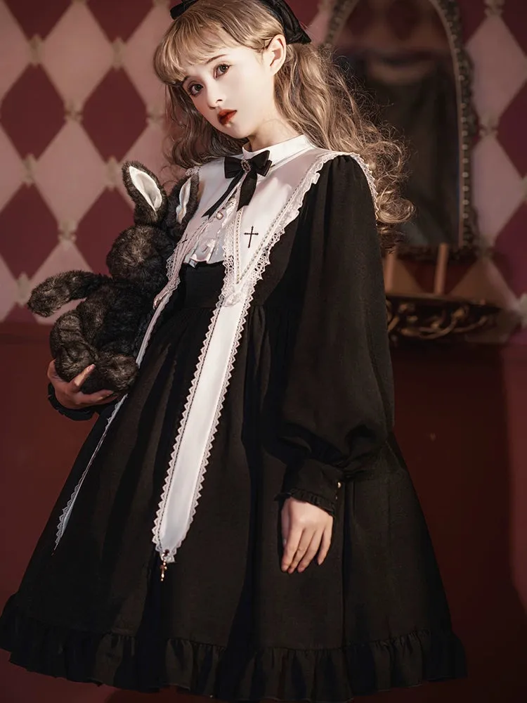 Sweet Date~Gothic Lolita Dress Black Nun OP for Halloween