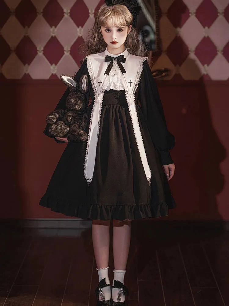 Sweet Date~Gothic Lolita Dress Black Nun OP for Halloween