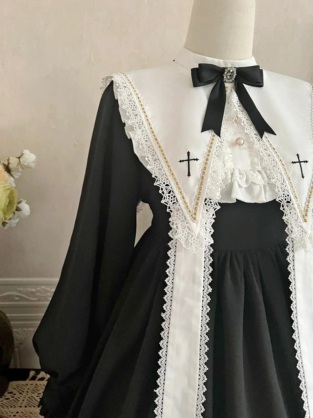 Sweet Date~Gothic Lolita Dress Black Nun OP for Halloween