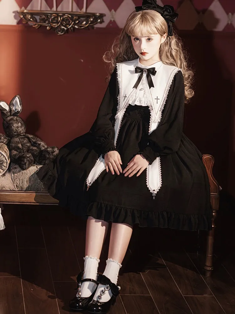 Sweet Date~Gothic Lolita Dress Black Nun OP for Halloween