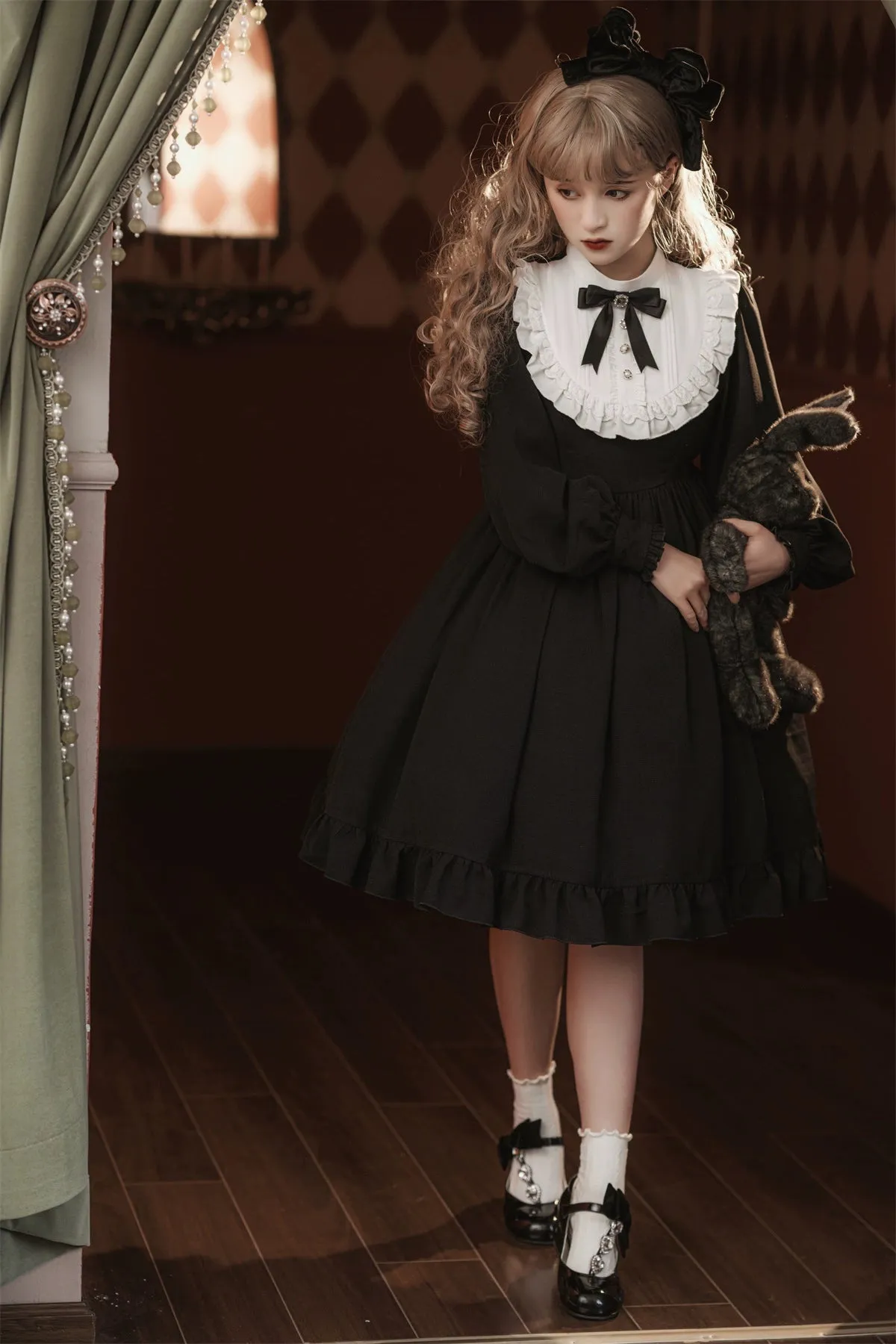 Sweet Date~Gothic Lolita Dress Black Nun OP for Halloween