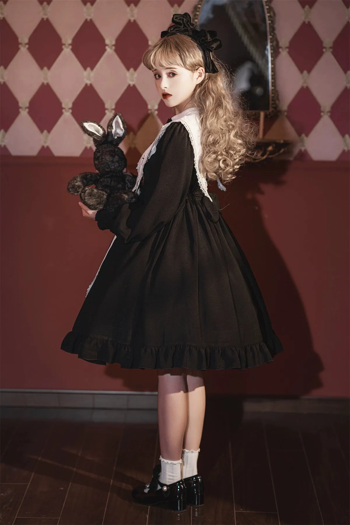 Sweet Date~Gothic Lolita Dress Black Nun OP for Halloween