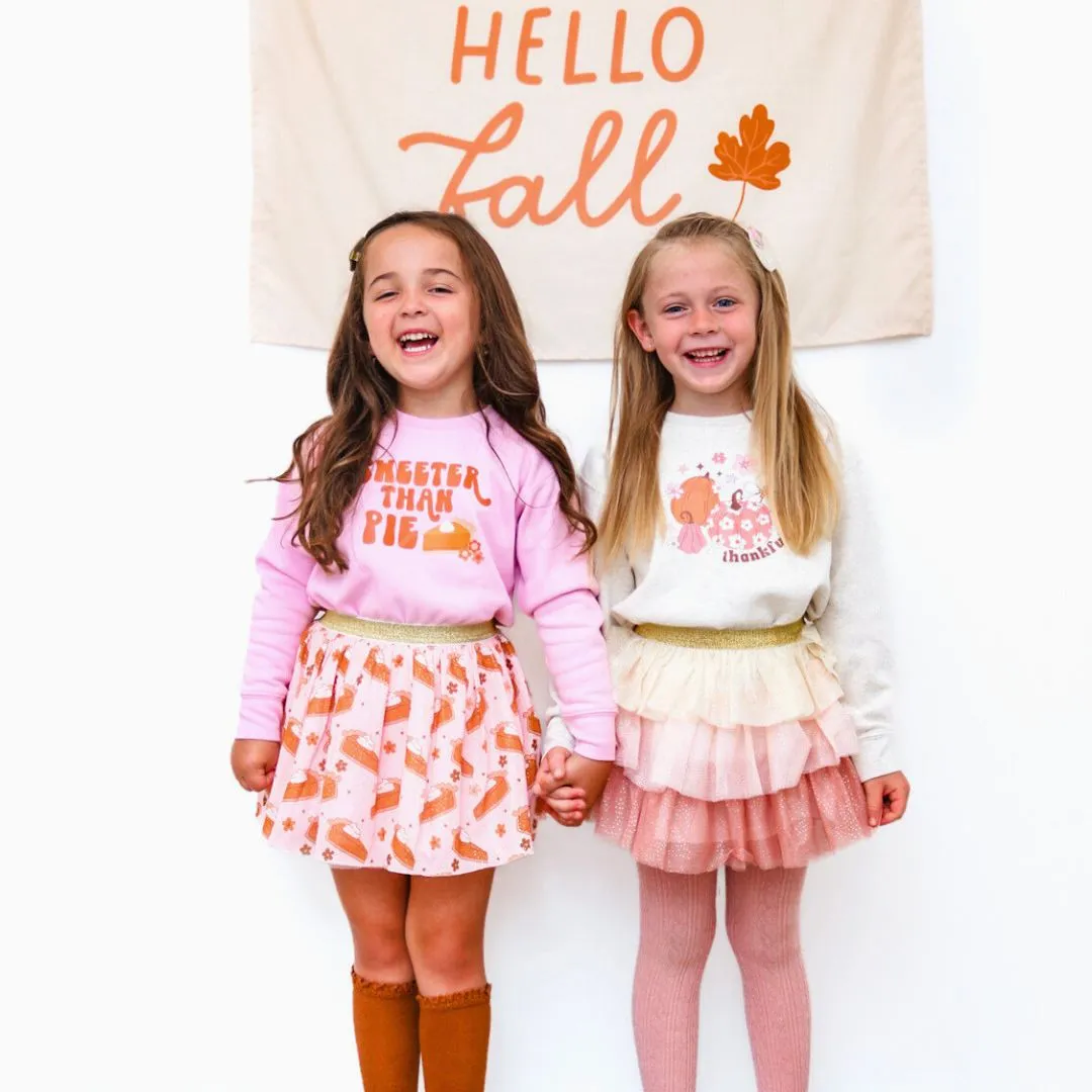 Thankful Pumpkin Daisy Thanksgiving Sweatshirt - Natural