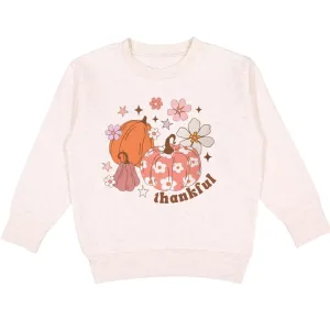Thankful Pumpkin Daisy Thanksgiving Sweatshirt - Natural