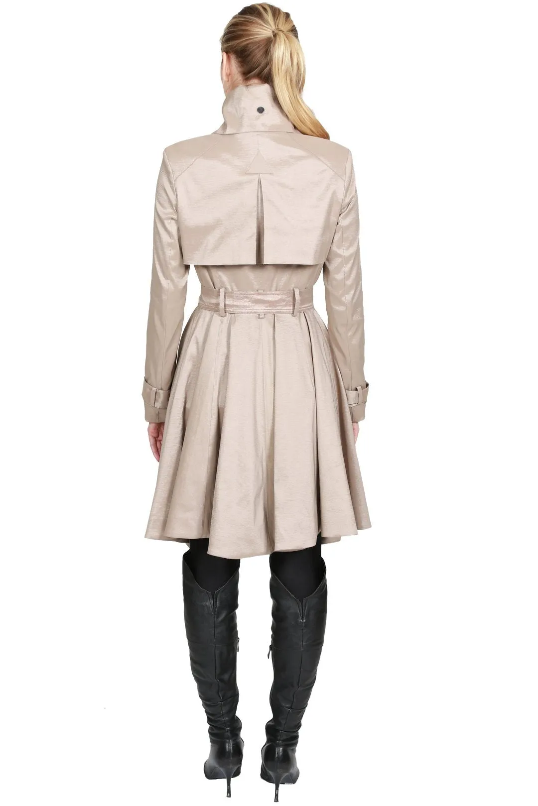 THE LUCKA Microfabric Trench Rain Coat with Waist Belt