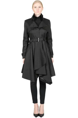 THE LUCKA Microfabric Trench Rain Coat with Waist Belt