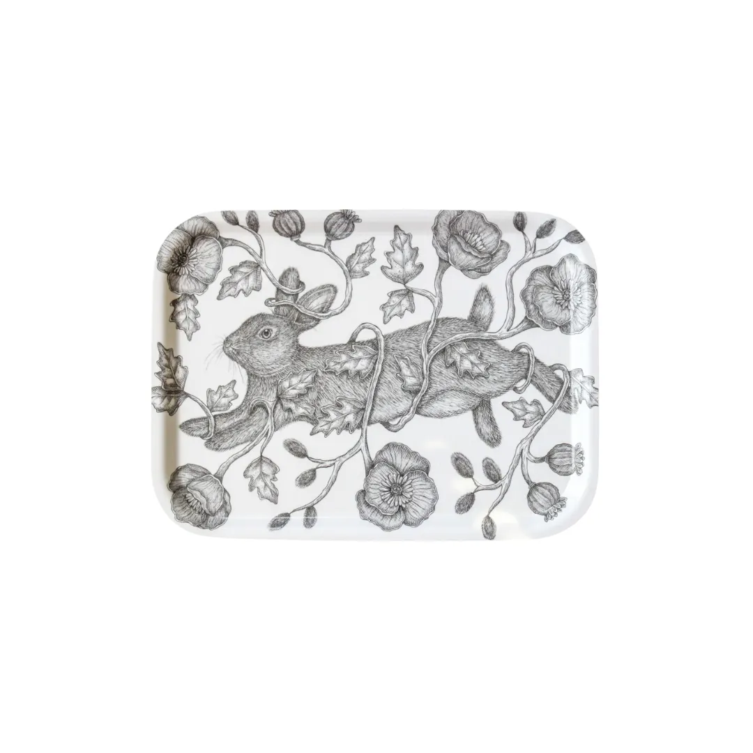 Through the Poppies Rabbit Birch Tray