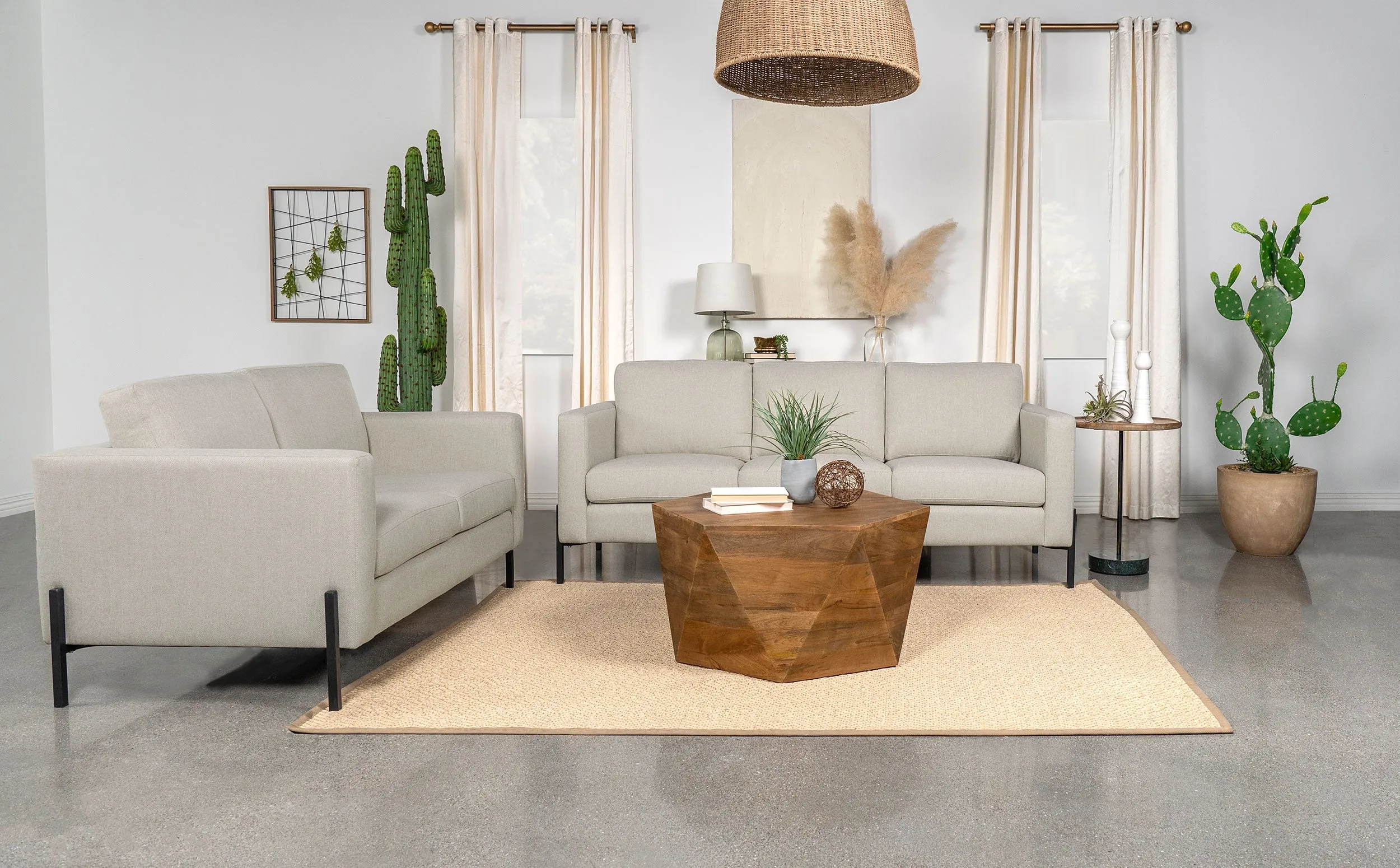 Tilly Upholstered Track Arms Sofa Set