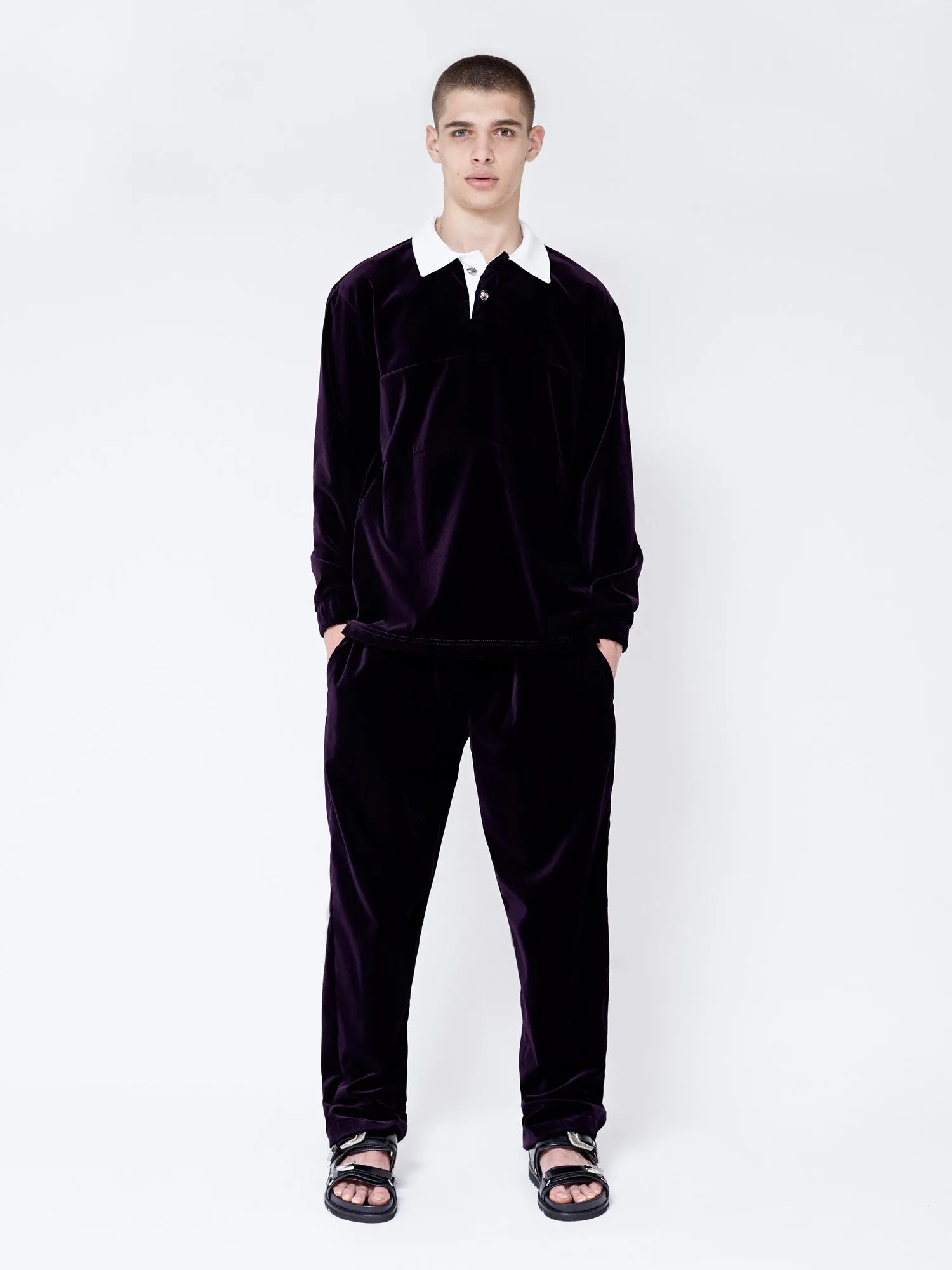 TRACK PANT VELOUR PLUM