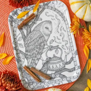 Twilight Tea Owl Birch Tray