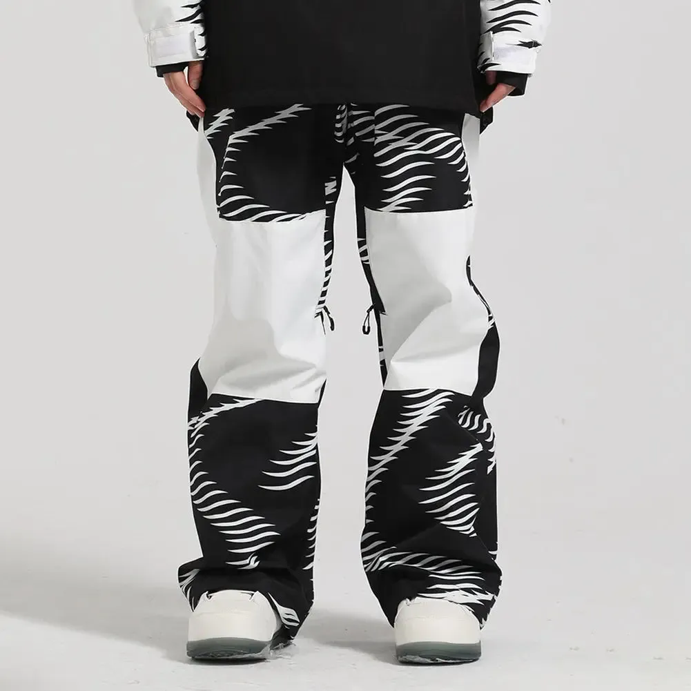 Unisex Baggy Insulated Snow Pants Thicken Windproof Snow Trousers