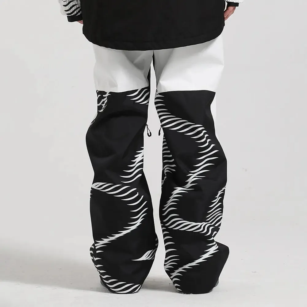 Unisex Baggy Insulated Snow Pants Thicken Windproof Snow Trousers