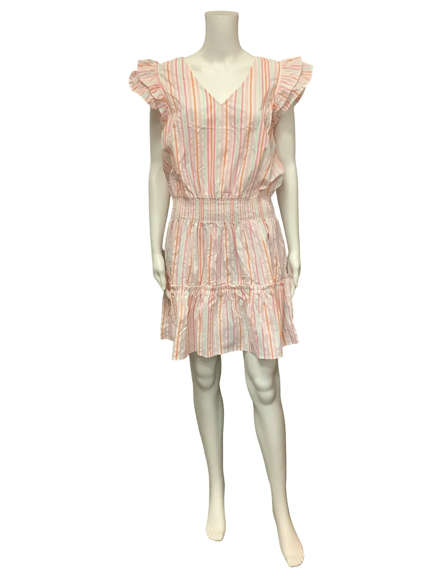 Vineyard Vines Mini Smocked Striped Print Dress Size: L