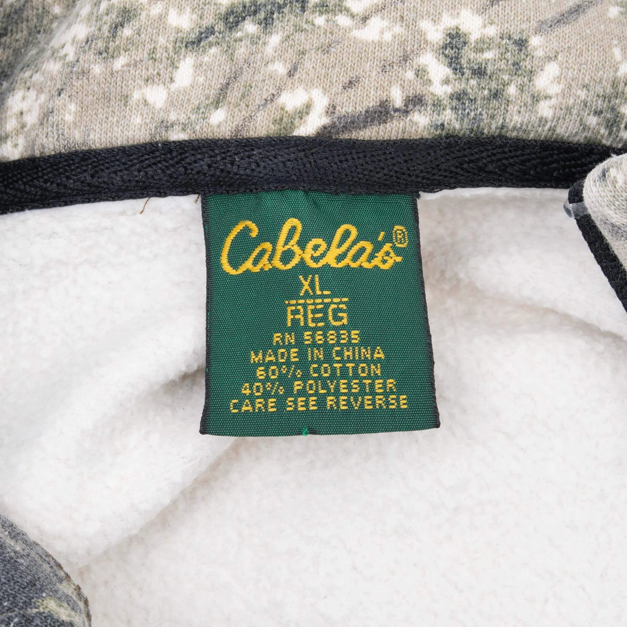 VINTAGE HUNTING SECLUSION OPEN COUNTRY CAMO QUARTER ZIP SWEATSHIRT XL