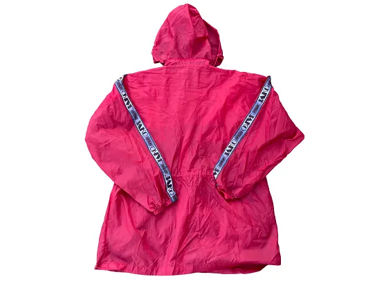 Vintage Jako red windbreaker nylon hoodie jacket in L|L32 W26| SKU 4394