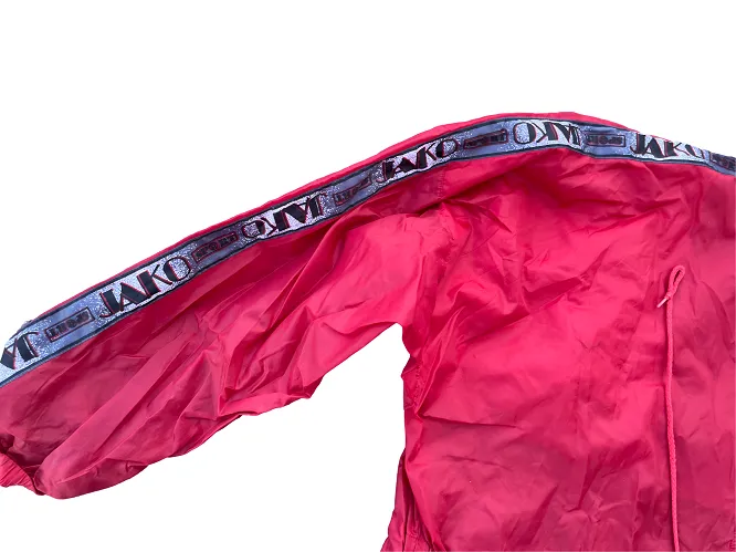 Vintage Jako red windbreaker nylon hoodie jacket in L|L32 W26| SKU 4394
