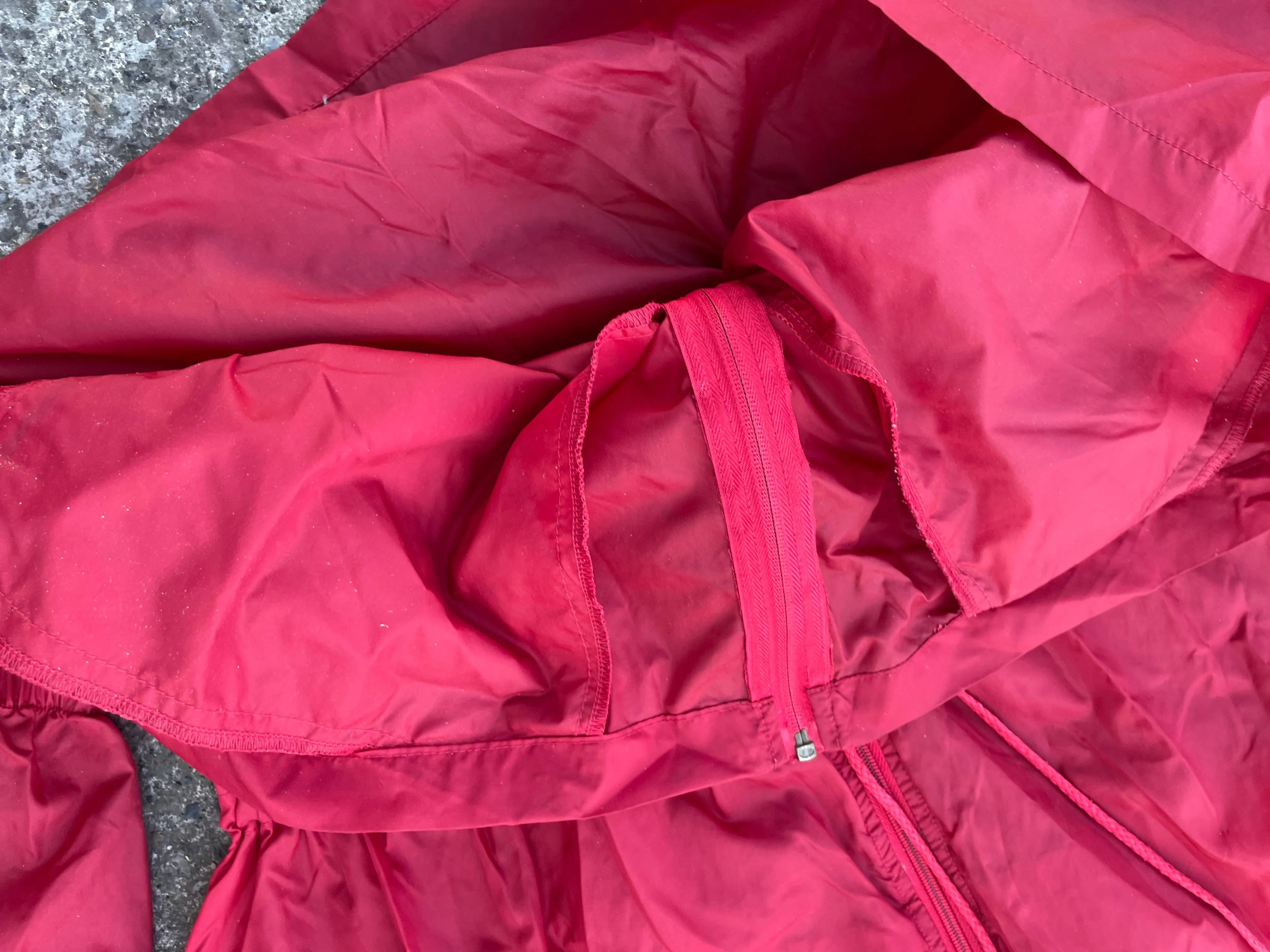 Vintage Jako red windbreaker nylon hoodie jacket in L|L32 W26| SKU 4394