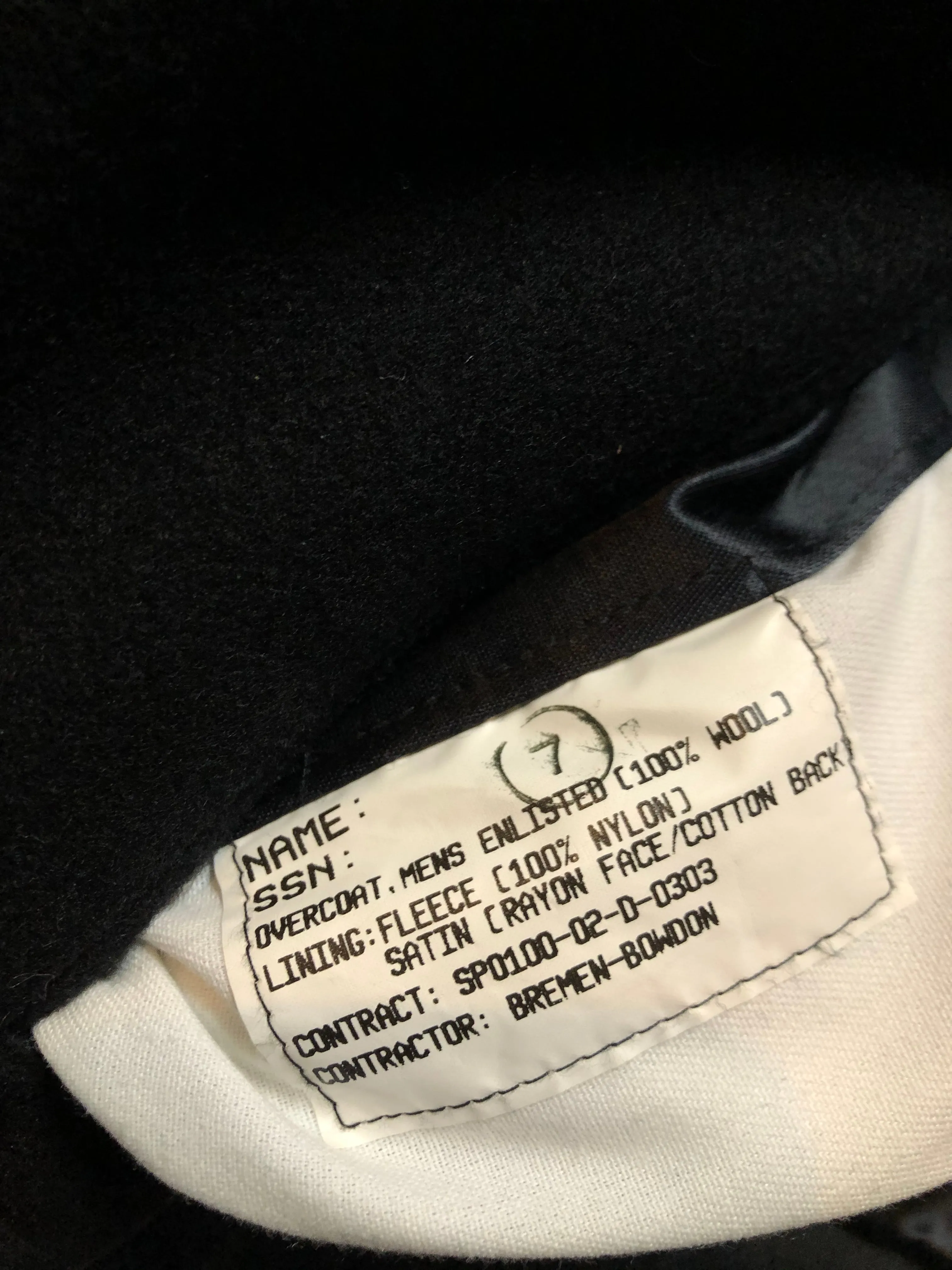 Vintage Quarterdeck Collection Authentic US Navy 100% Wool Pea Coat / Pijjakker . NWOT. 46 Long  Made in USA SOLD
