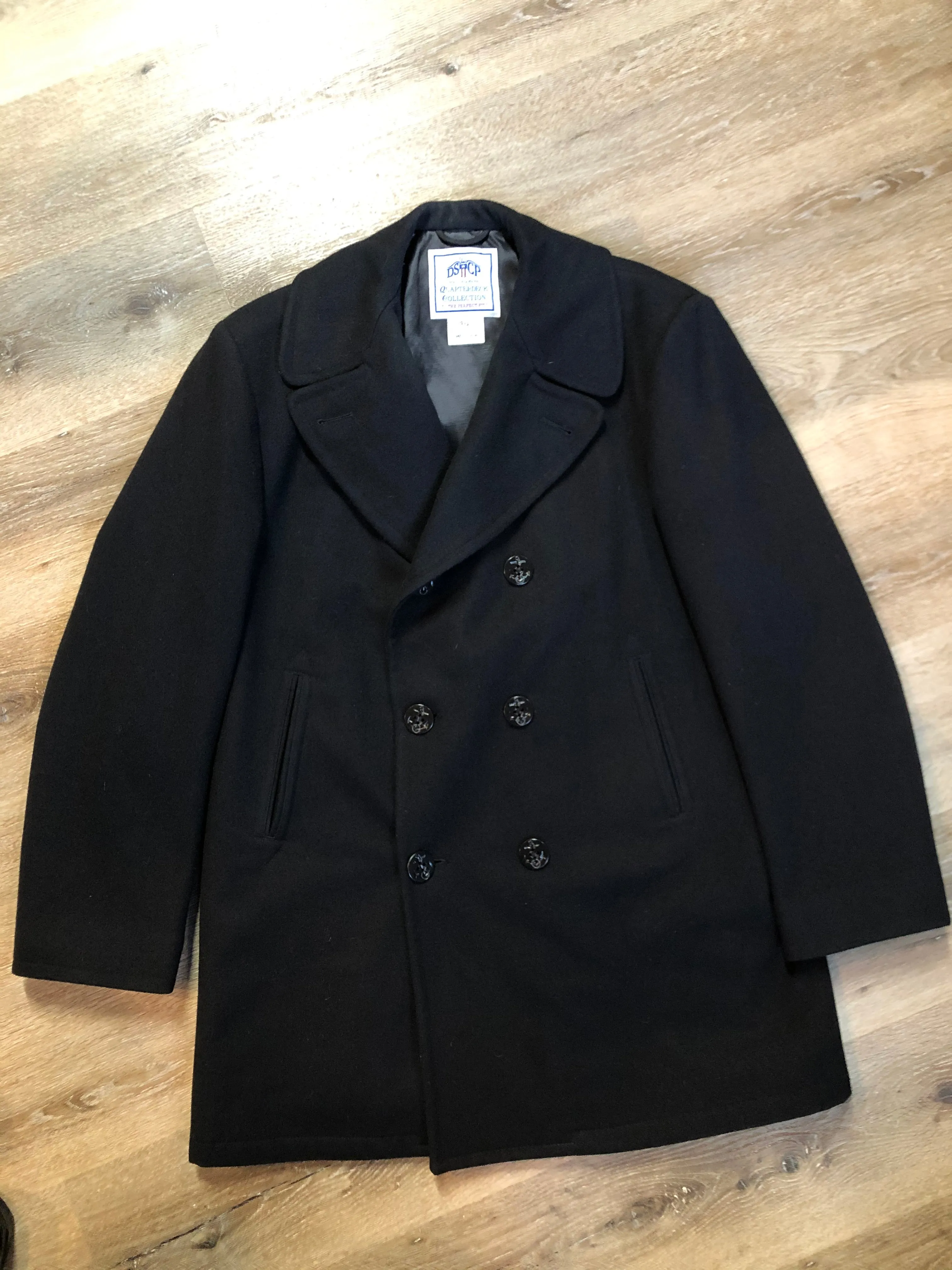 Vintage Quarterdeck Collection Authentic US Navy 100% Wool Pea Coat / Pijjakker . NWOT. 46 Long  Made in USA SOLD