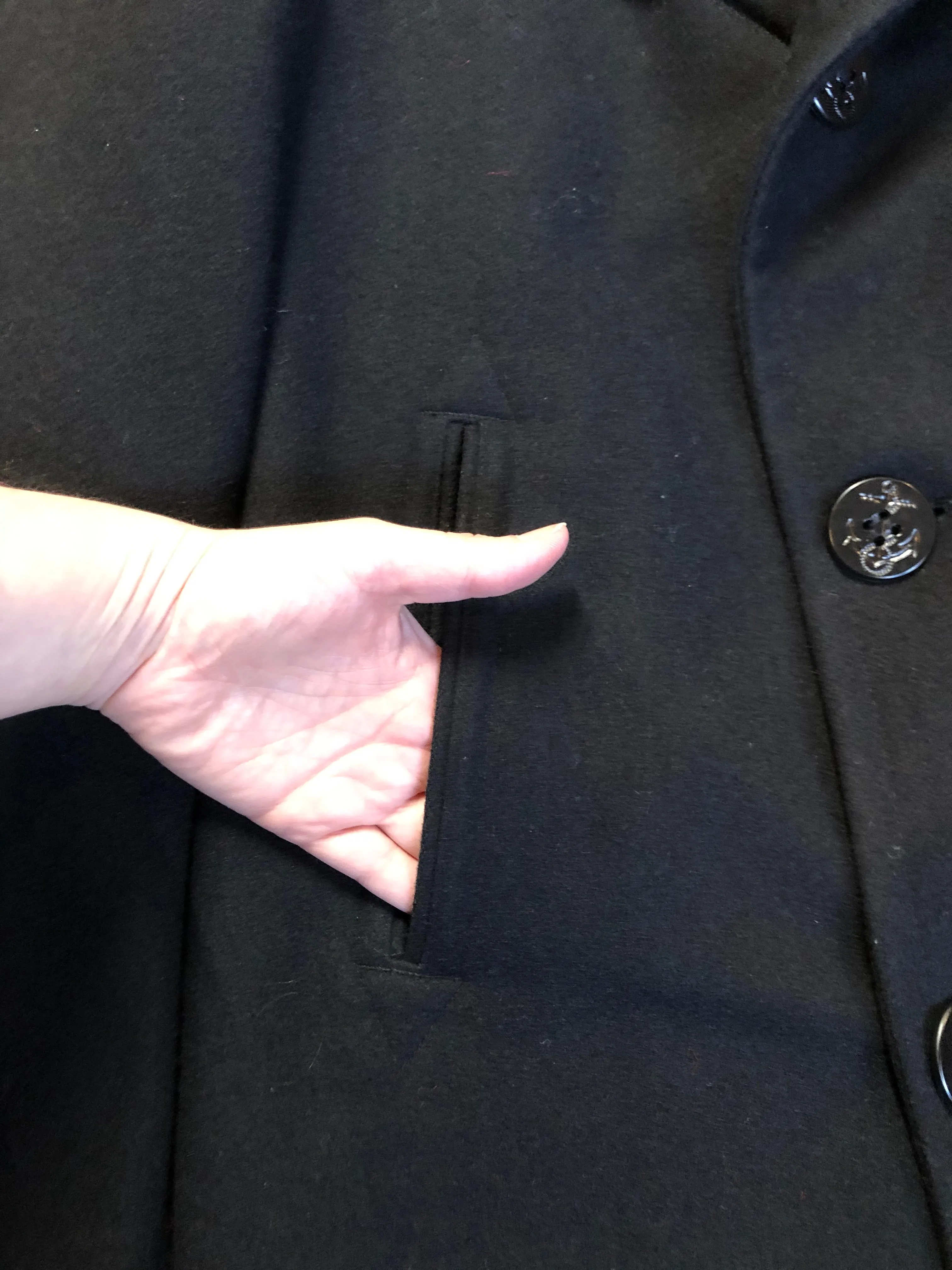 Vintage Quarterdeck Collection Authentic US Navy 100% Wool Pea Coat / Pijjakker . NWOT. 46 Long  Made in USA SOLD