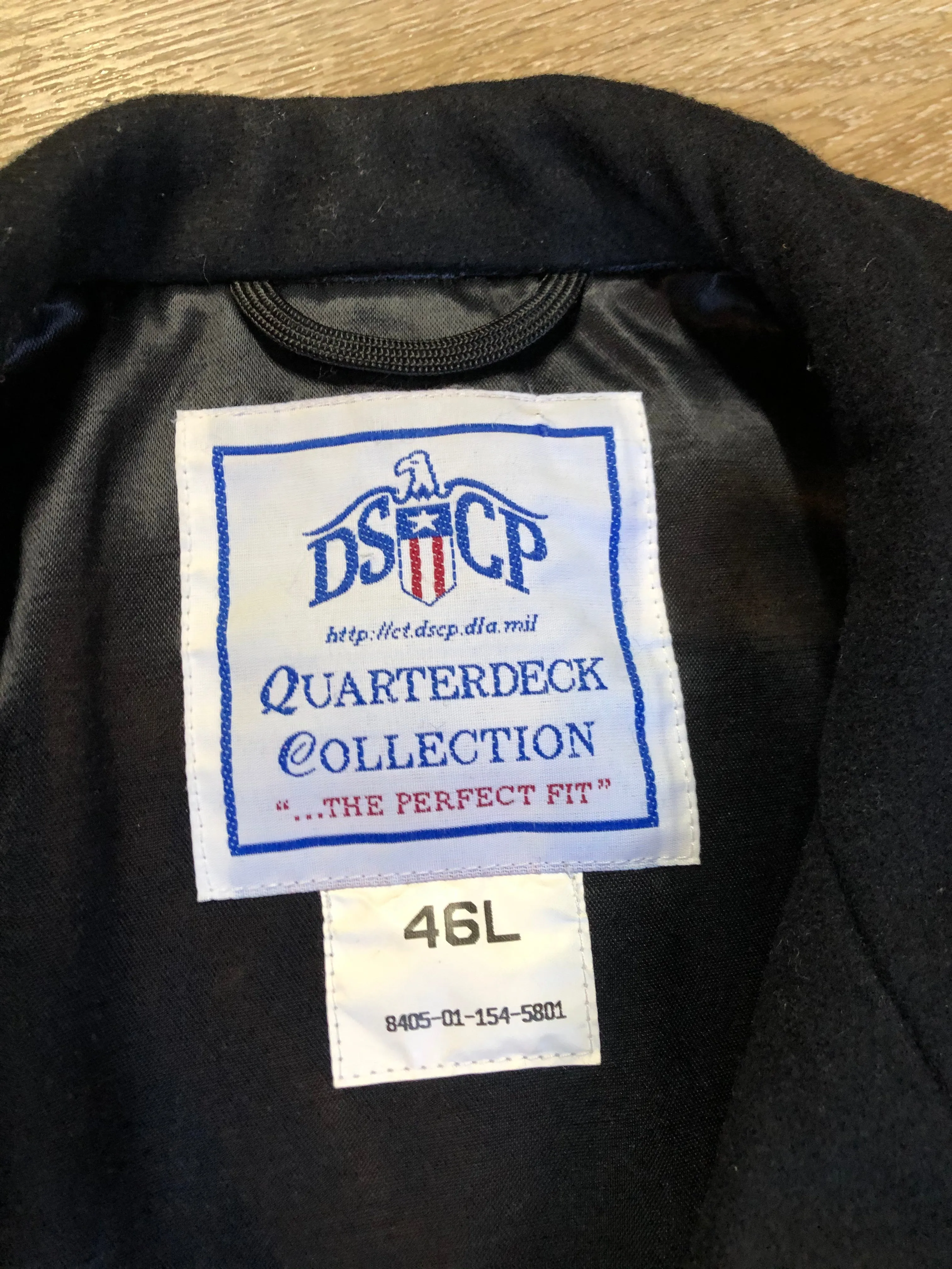 Vintage Quarterdeck Collection Authentic US Navy 100% Wool Pea Coat / Pijjakker . NWOT. 46 Long  Made in USA SOLD