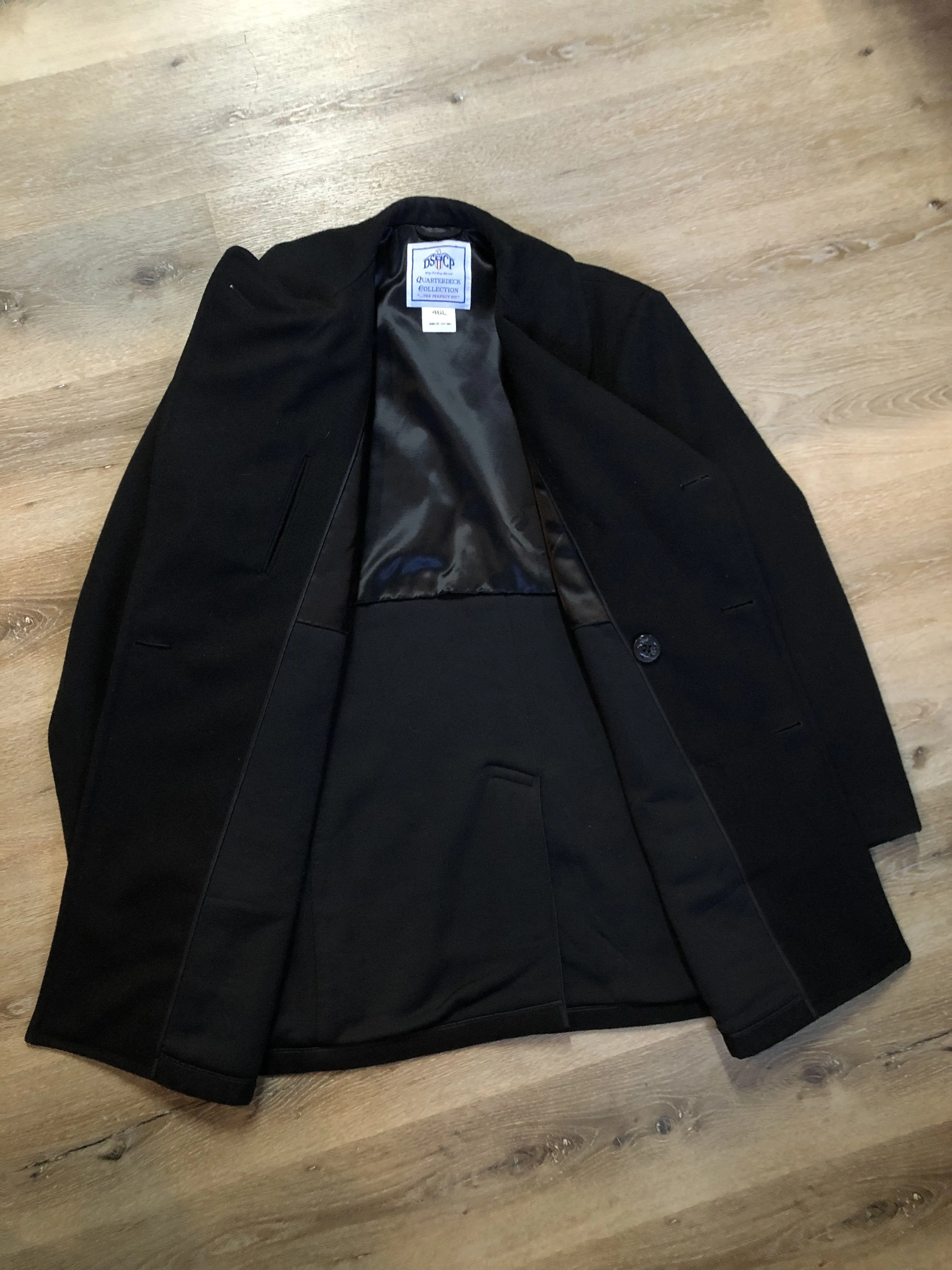Vintage Quarterdeck Collection Authentic US Navy 100% Wool Pea Coat / Pijjakker . NWOT. 46 Long  Made in USA SOLD