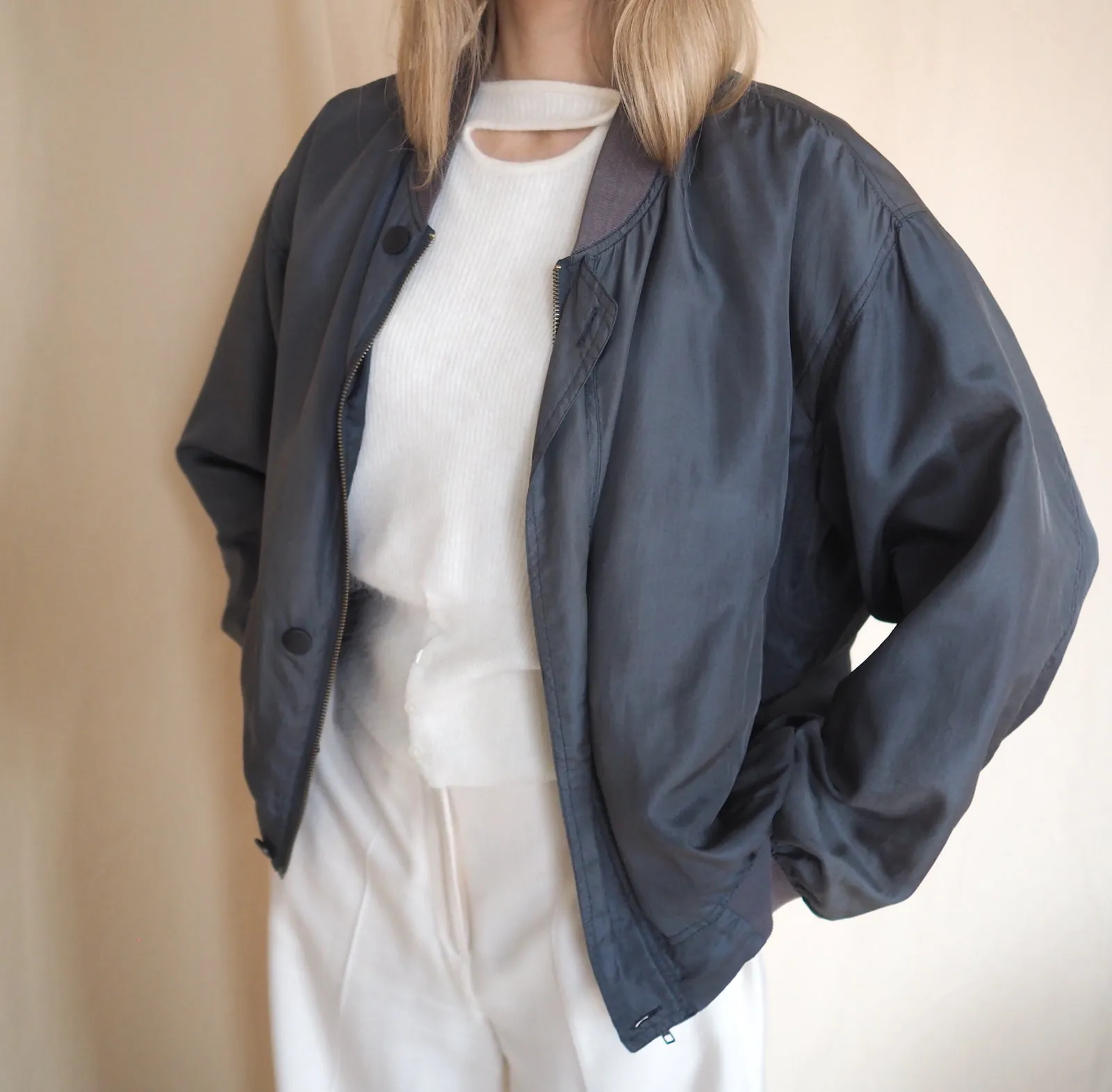 Vintage Silk Bomber Jacket