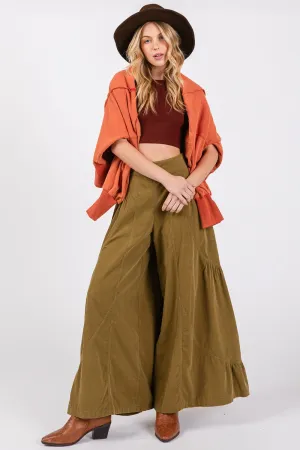Wide-Leg Corduroy Pants with Pockets – High-Rise Comfort